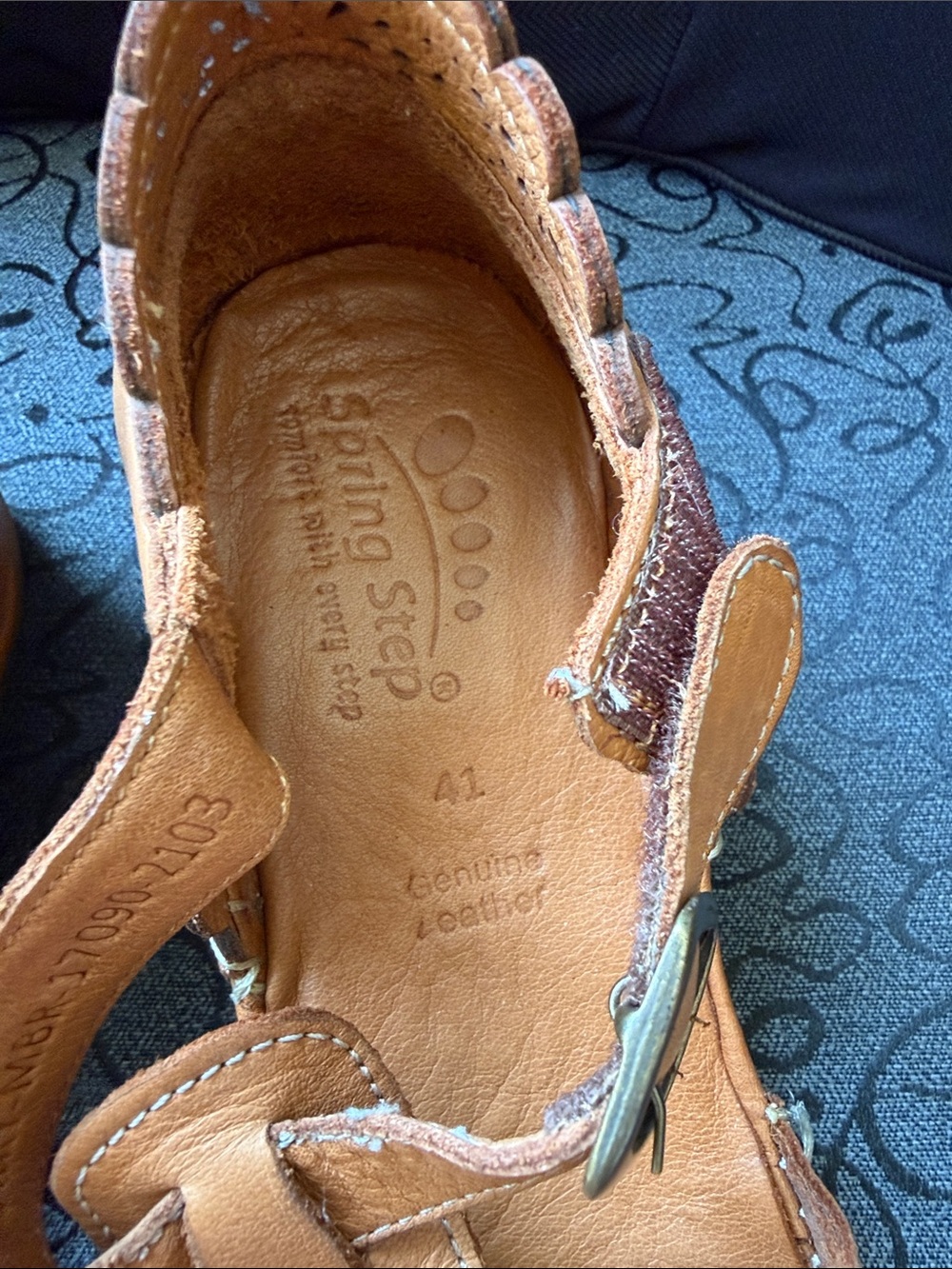 Spring Step Tan Leather Loafer-Style Flat